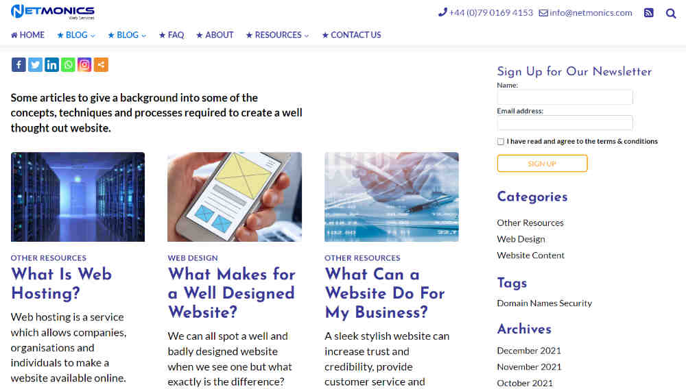 netmonics main blog page original