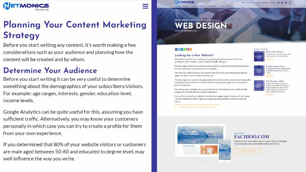 website screenshots with and without images