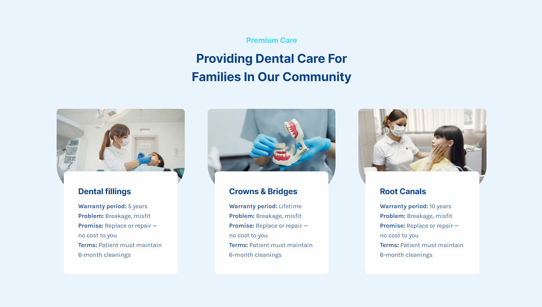 cards section for desktop devices