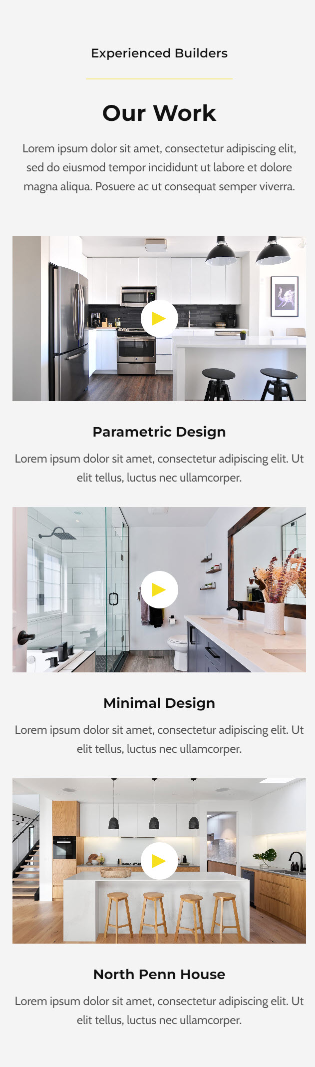 card section for mobile devices