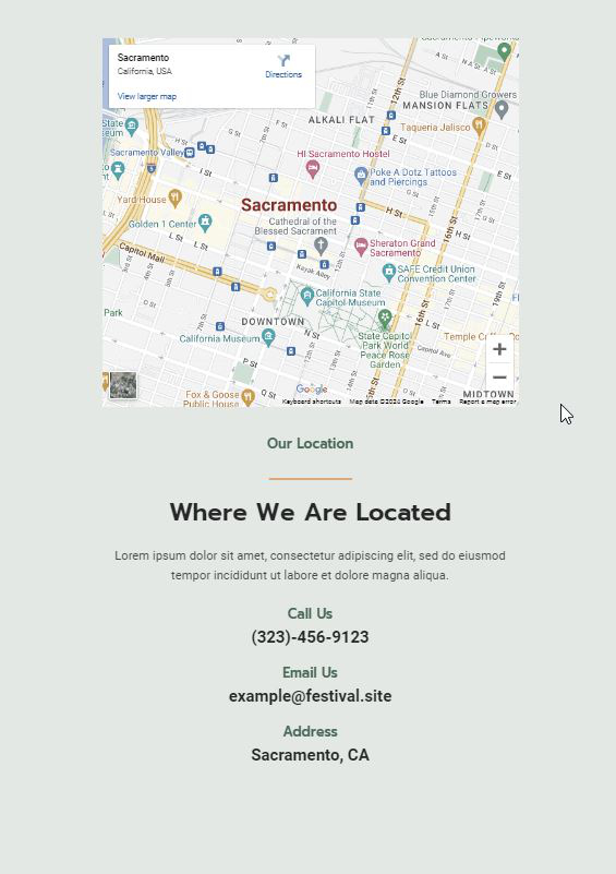 contact section for mobile