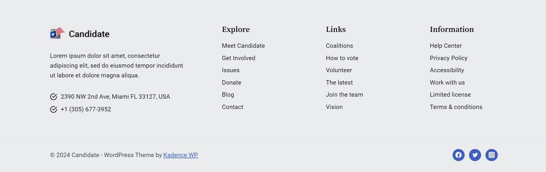 image of a website footer