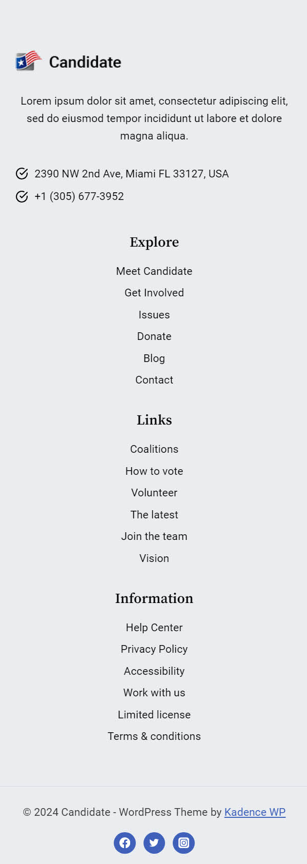 image of a website footer