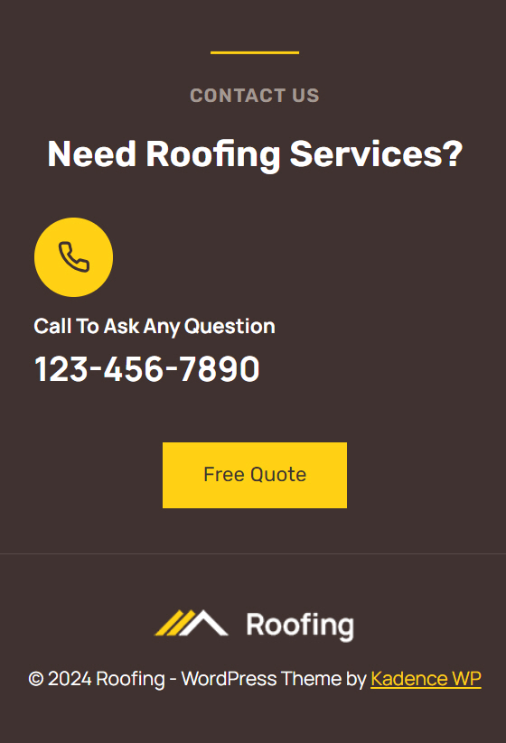 sample mobile footer